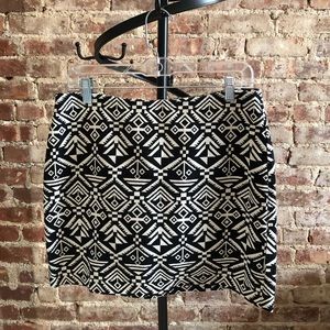 Tribal Print High Waisted Mini Skirt